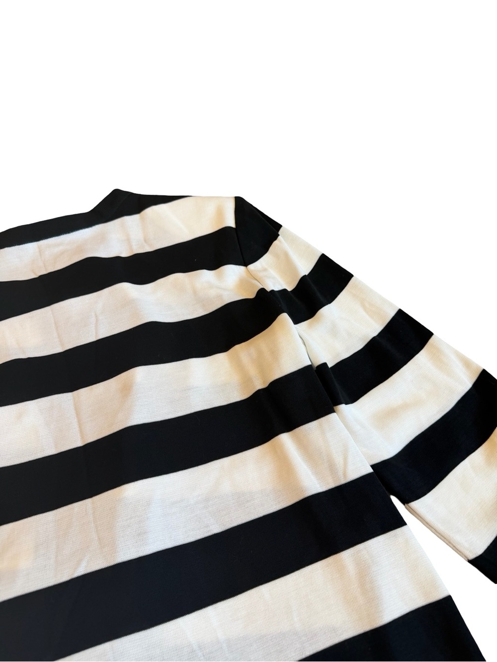 Ming-Wang Stipe Cardigan Sweater Black White Gold Buttons Size XL Women's - Picture 13 of 14